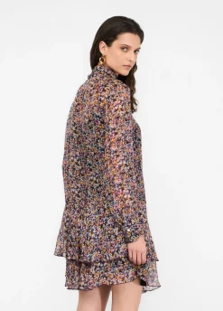 Abito a fiori in chiffon di seta