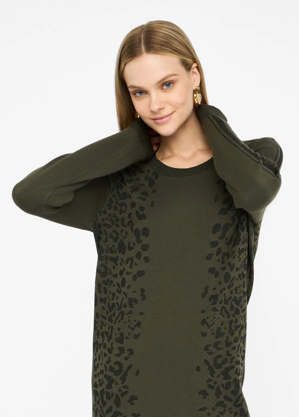Abito animalier in maglia