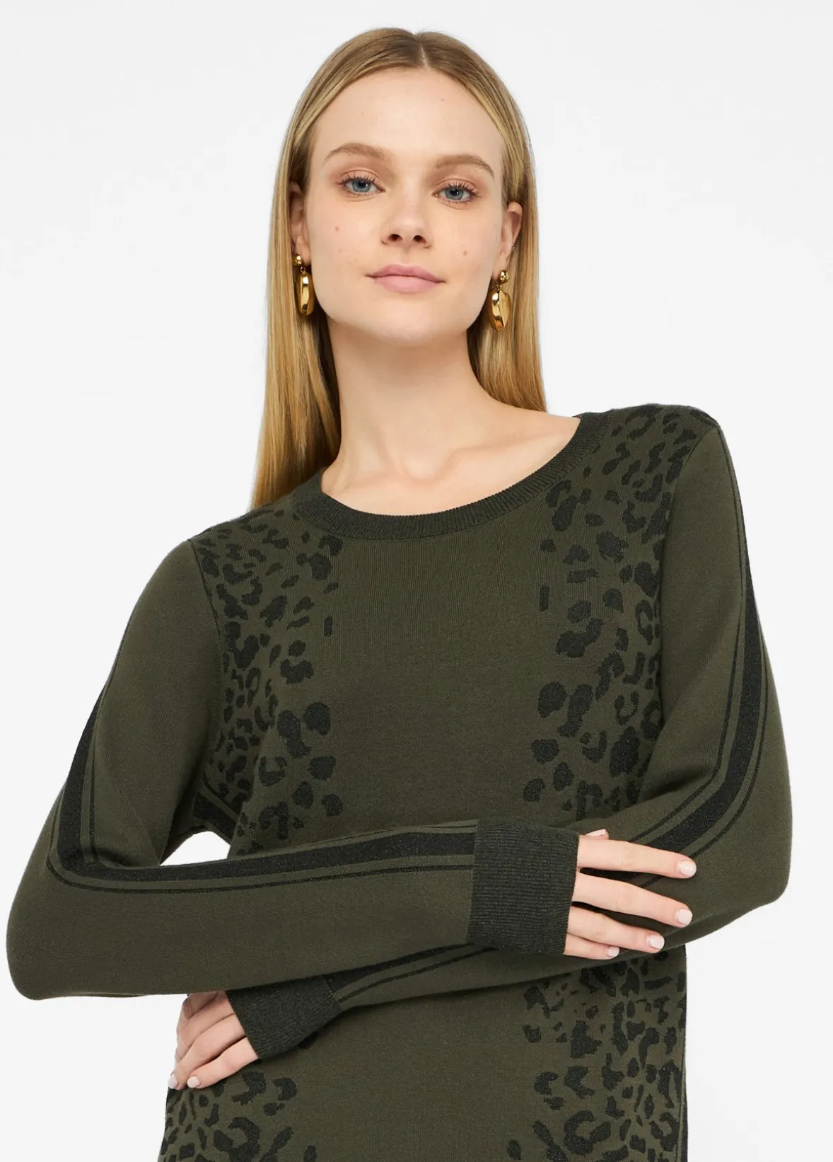 Abito animalier in maglia