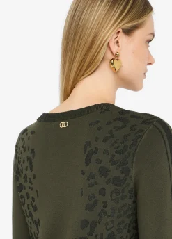 Abito animalier in maglia