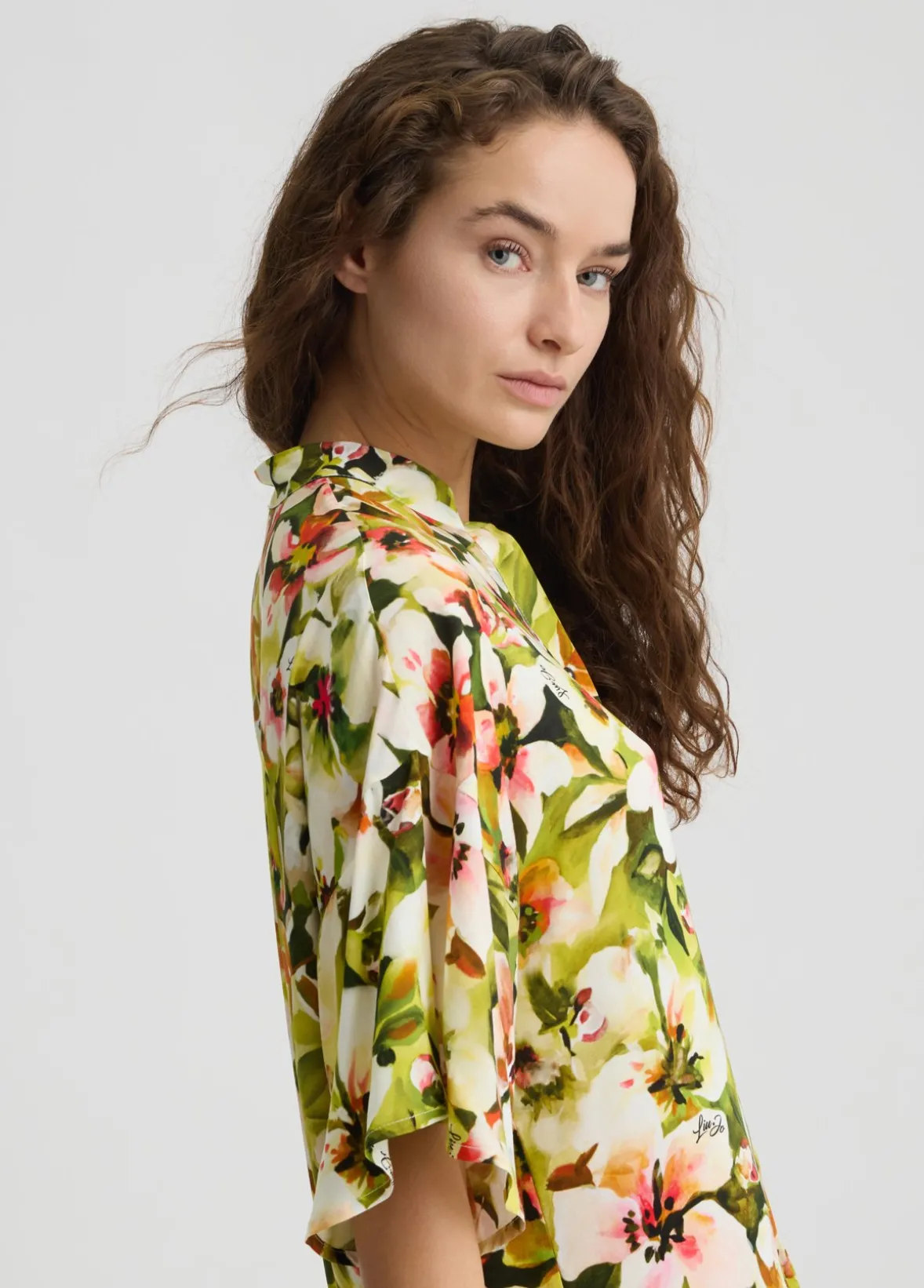 Abito chemisier con stampa floreale