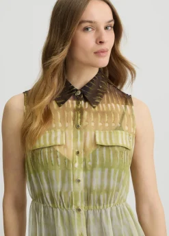 Abito chemisier in chiffon stampato