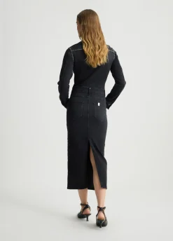 Abito chemisier in denim con borchie