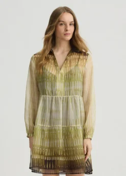 Abito corto in chiffon stampato