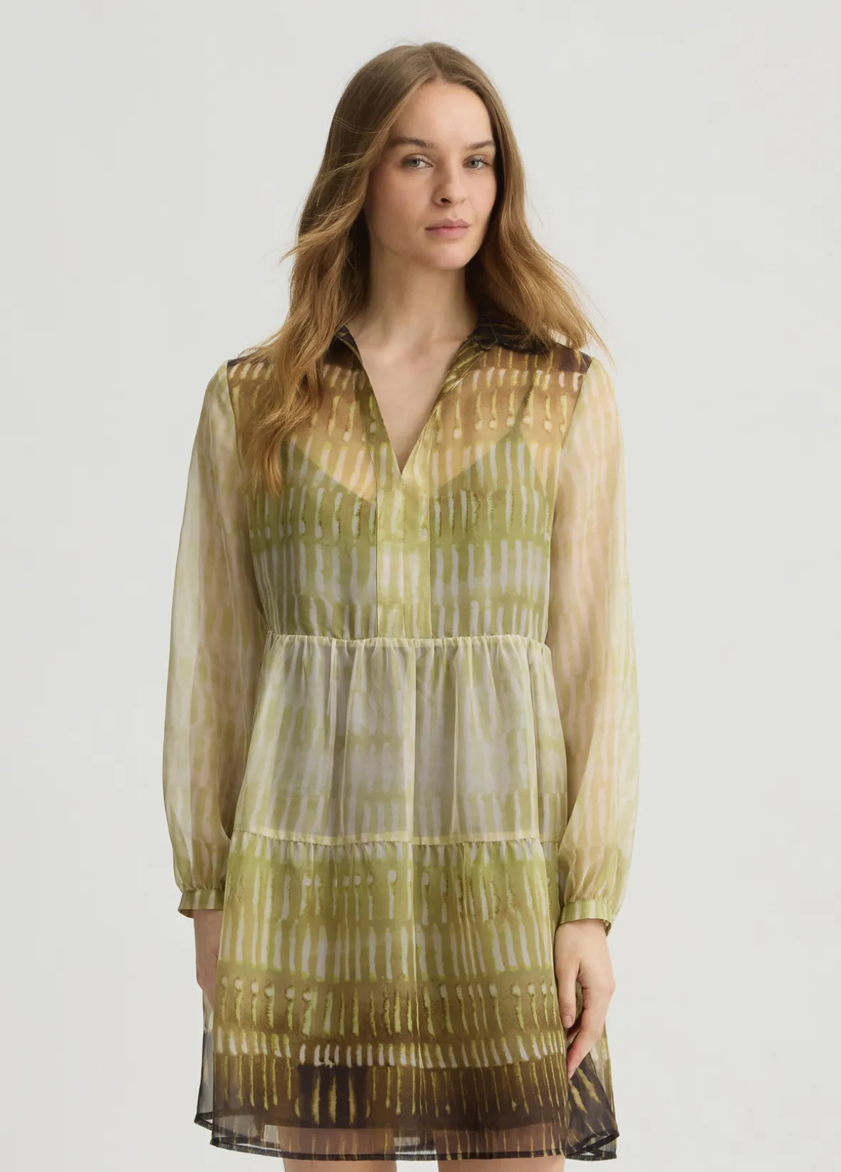 Abito corto in chiffon stampato