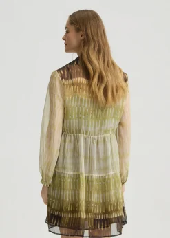 Abito corto in chiffon stampato