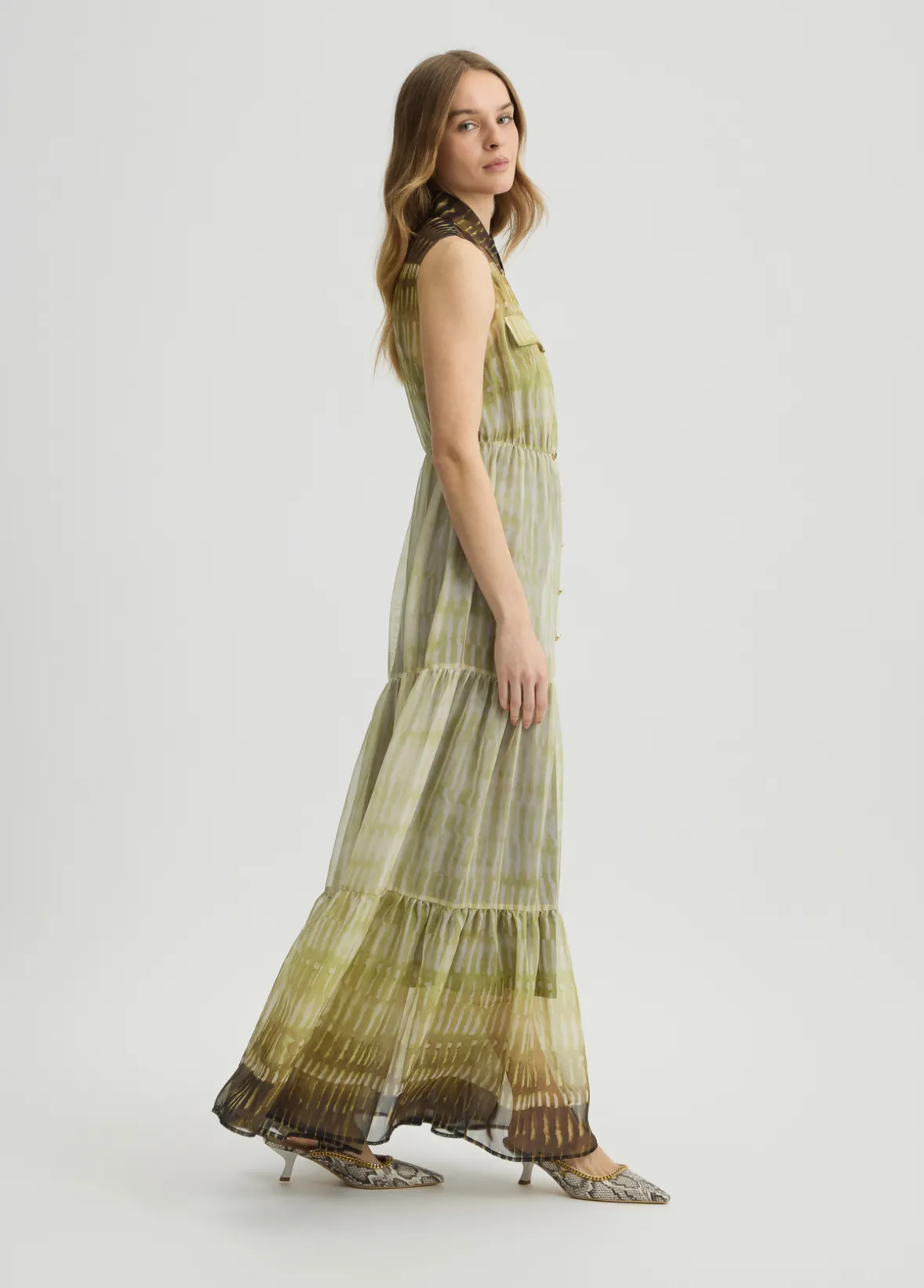 Abito corto in chiffon stampato