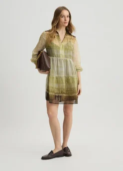 Abito corto in chiffon stampato