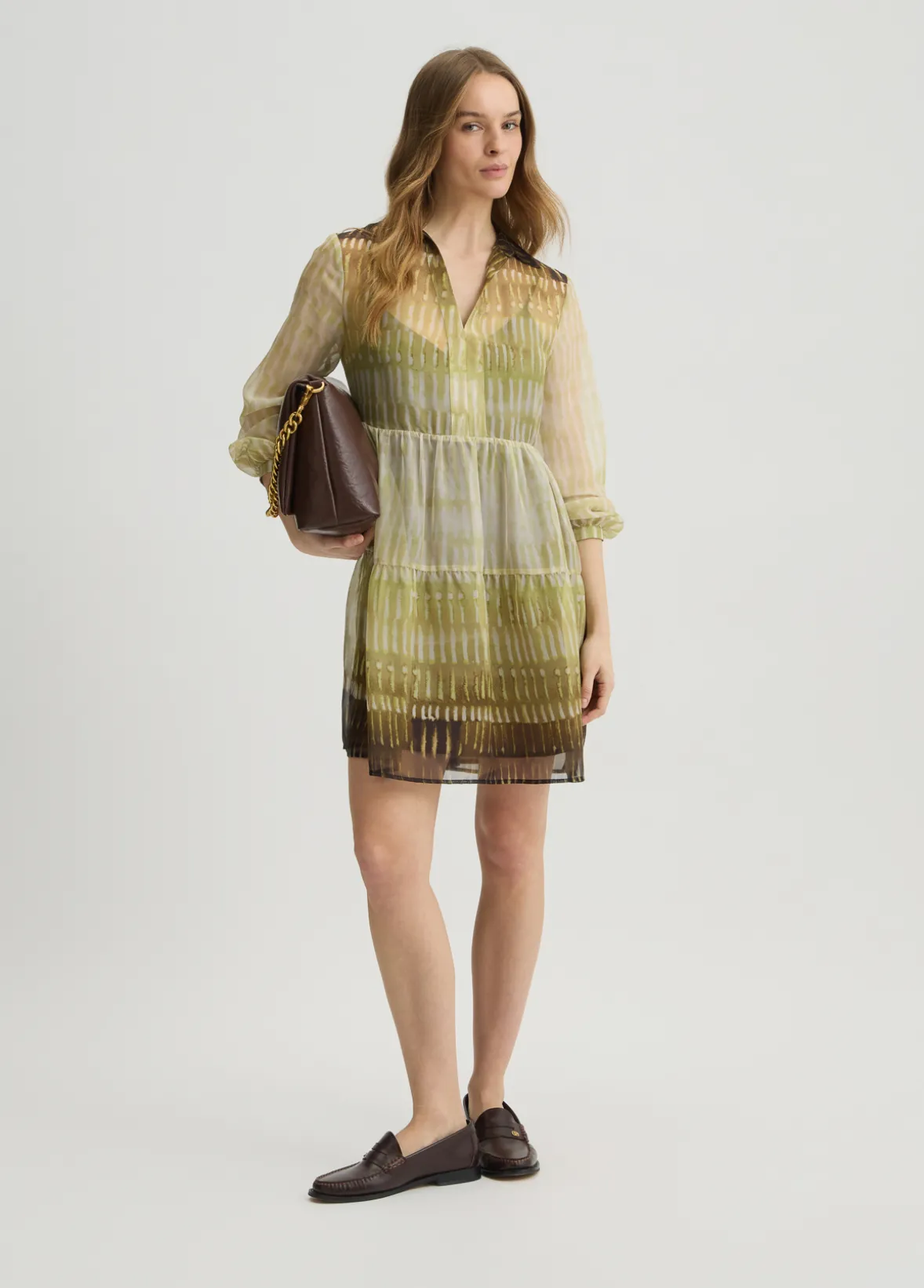 Abito corto in chiffon stampato