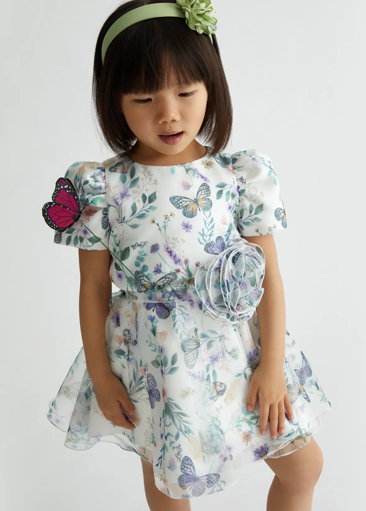 Abito elegante in organza stampata