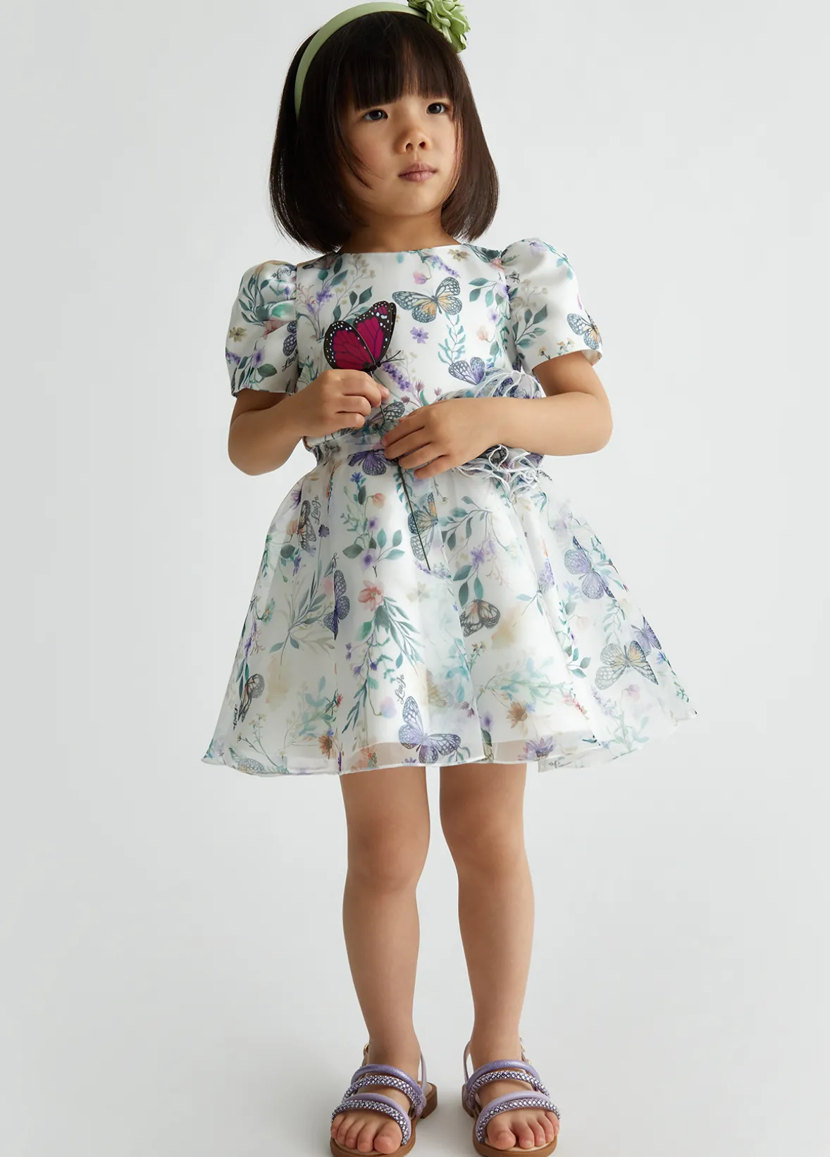 Abito elegante in organza stampata