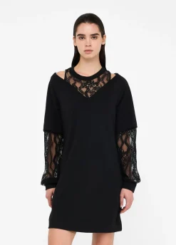 Abito in felpa con pizzo