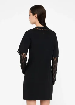 Abito in felpa con pizzo