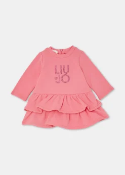 Abito in felpa di cotone con logo