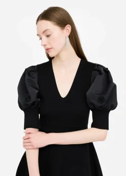 Abito in maglia con maniche balloon
