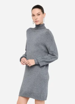 Abito in maglia con micro paillettes