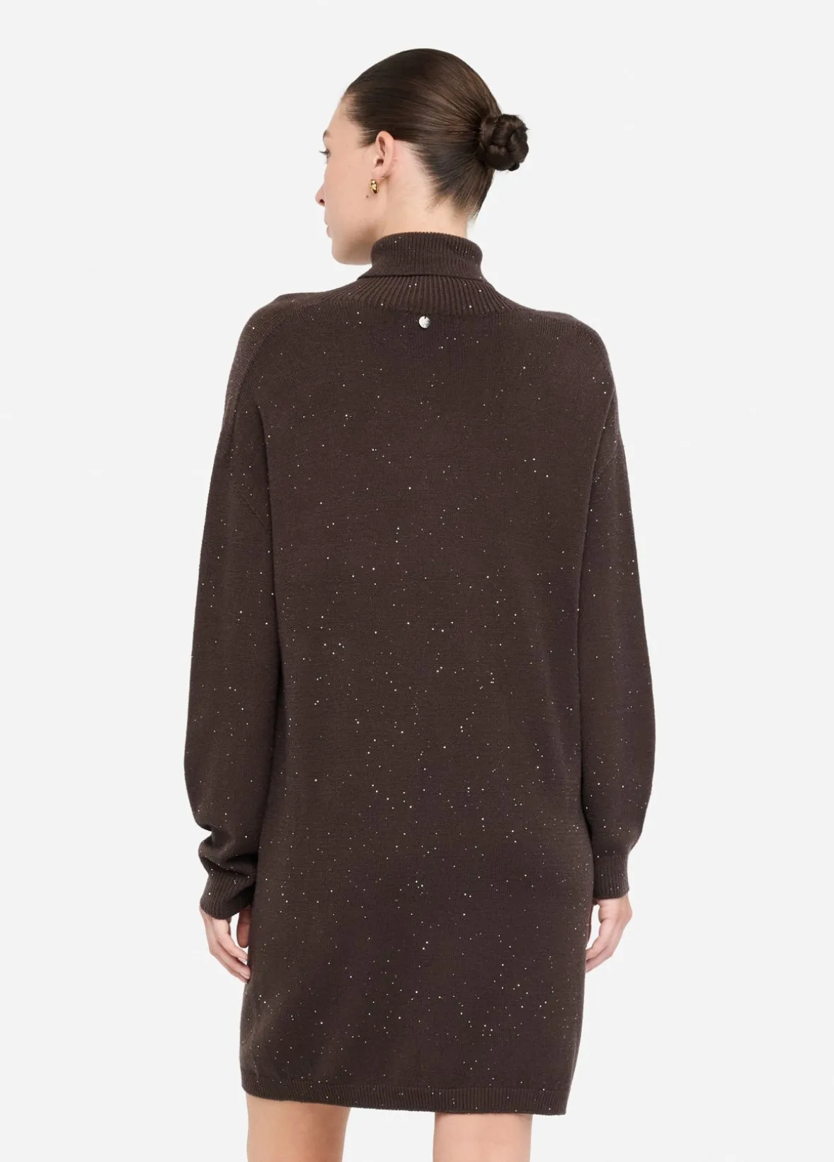 Abito in maglia con micro paillettes
