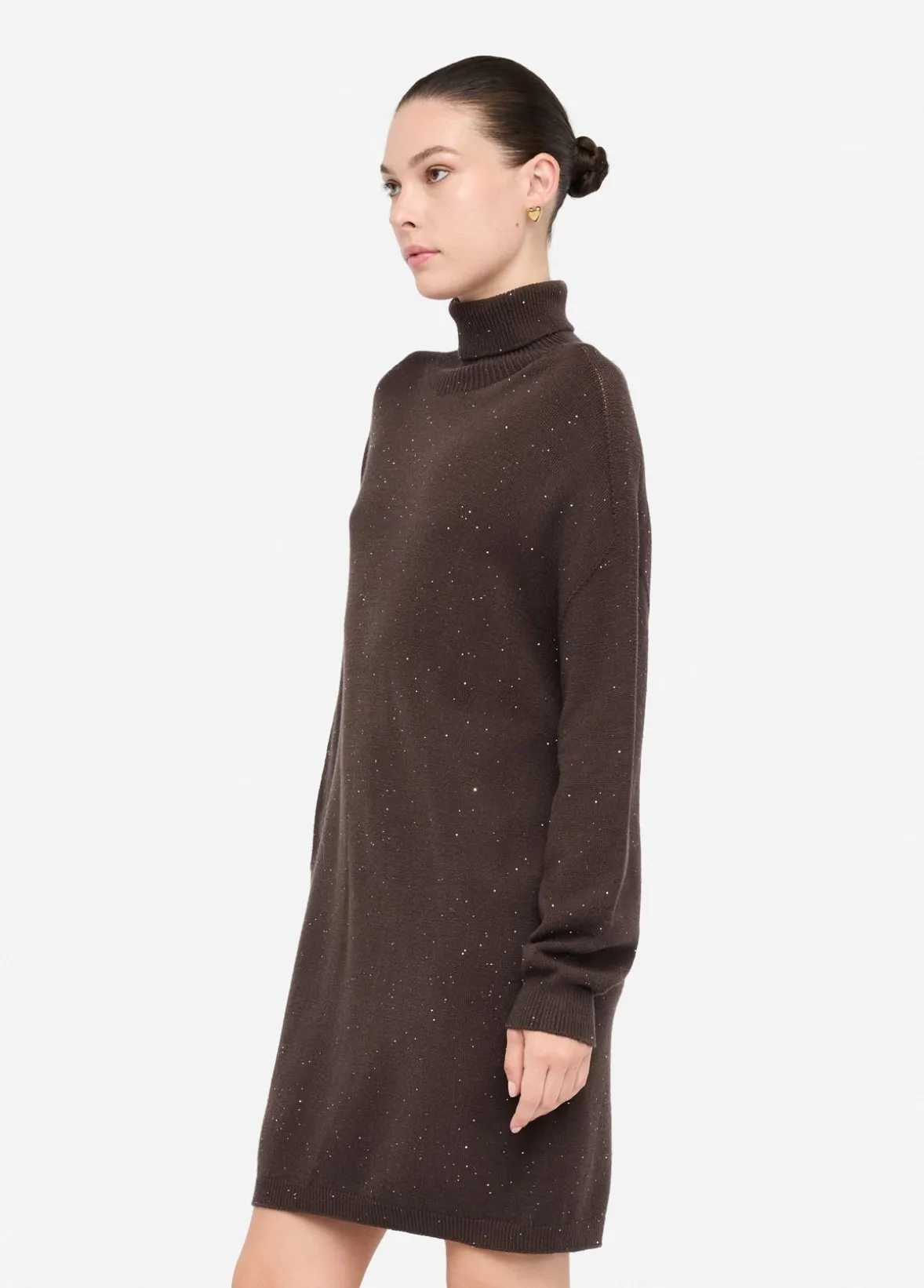 Abito in maglia con micro paillettes