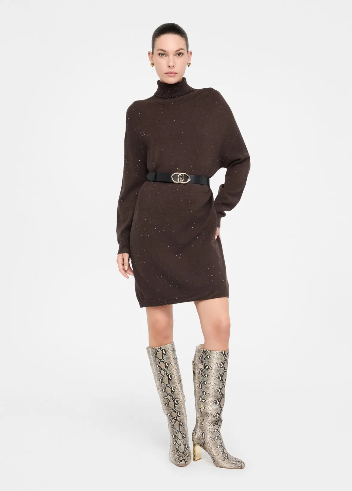 Abito in maglia con micro paillettes