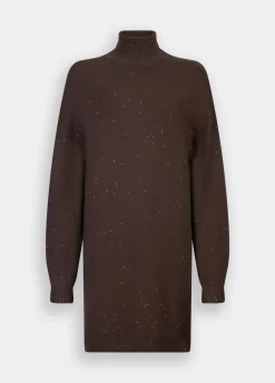 Abito in maglia con micro paillettes