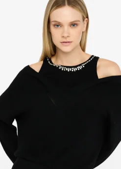 Abito in maglia con ricami gioiello