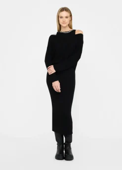 Abito in maglia con ricami gioiello