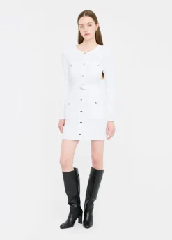 Abito in maglia con spalline imbottite
