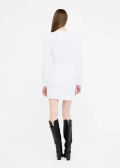Abito in maglia con spalline imbottite