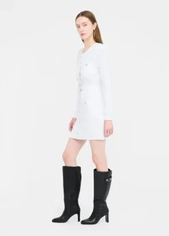 Abito in maglia con spalline imbottite