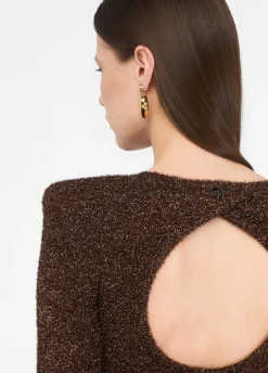 Abito in maglia con spalline imbottite