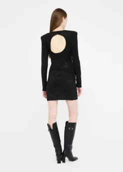 Abito in maglia con spalline imbottite