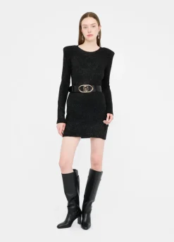 Abito in maglia con spalline imbottite