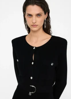 Abito in maglia con spalline imbottite
