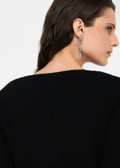 Abito in maglia con spalline imbottite