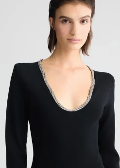 Abito in maglia con strass