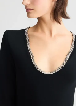 Abito in maglia con strass