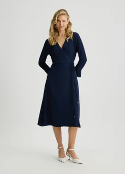 Abito in twill con cintura