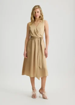 Abito in twill con cintura