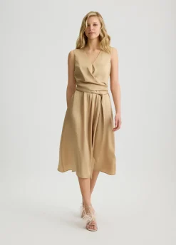 Abito in twill con cintura