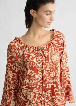 Abito in twill stampato