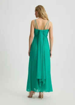 Abito lungo elegante con drappeggio