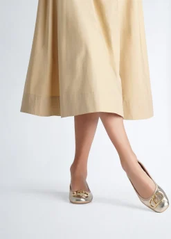 Ballerine in pelle laminata