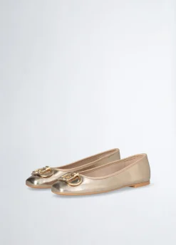 Ballerine in pelle laminata