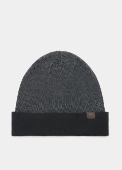 Berretto beanie in lana chevron