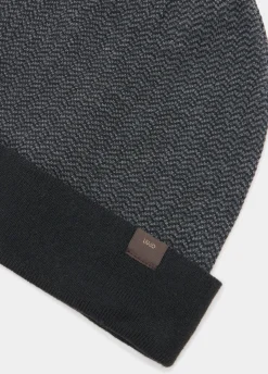 Berretto beanie in lana chevron