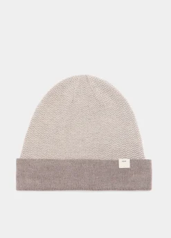 Berretto beanie in lana chevron