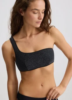 Bikini top monospalla e slip in lurex®