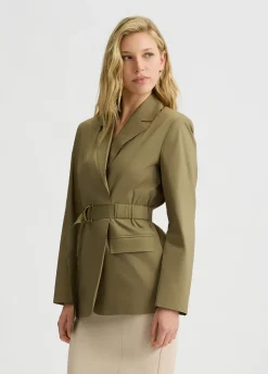 Blazer in cotone con cintura