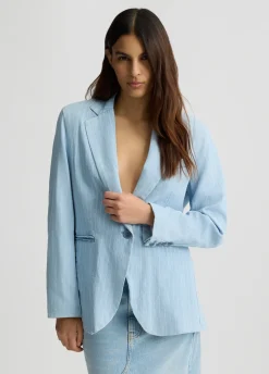 Blazer in denim gessato