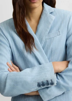 Blazer in denim gessato